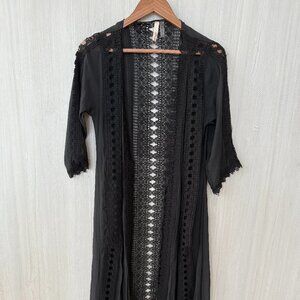 Elan Black Crochet Beach Cover-Up – Size S (sale ends 09/17)